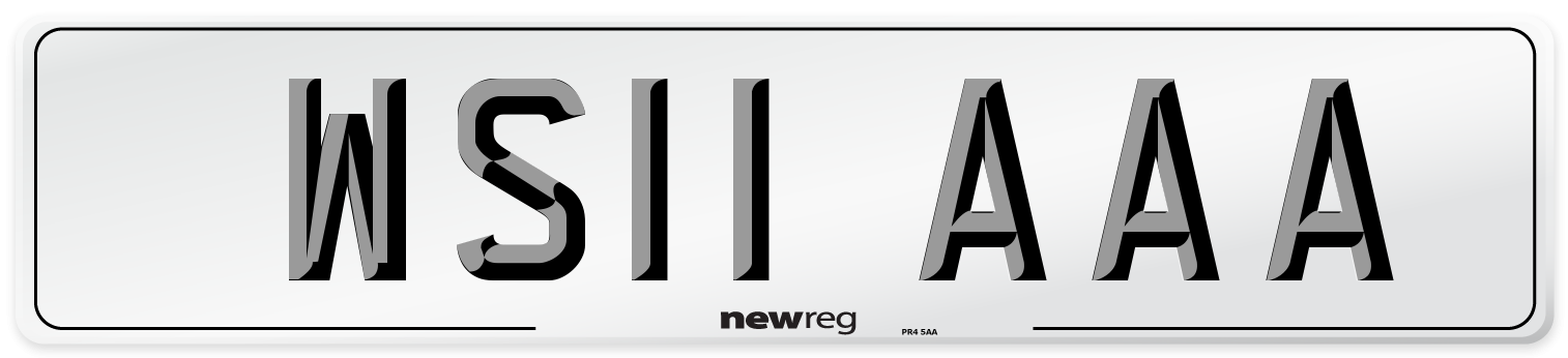WS11 AAA Number Plate from New Reg